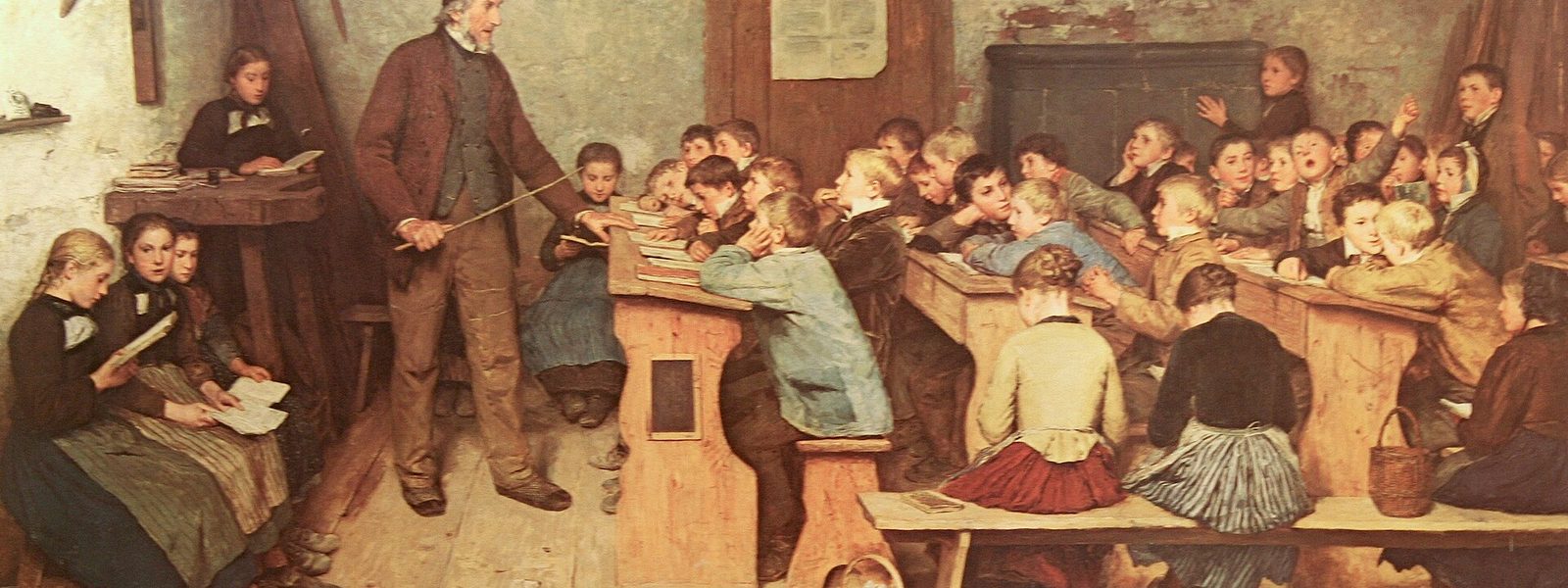 Une salle de classe peinte par Albert Anker