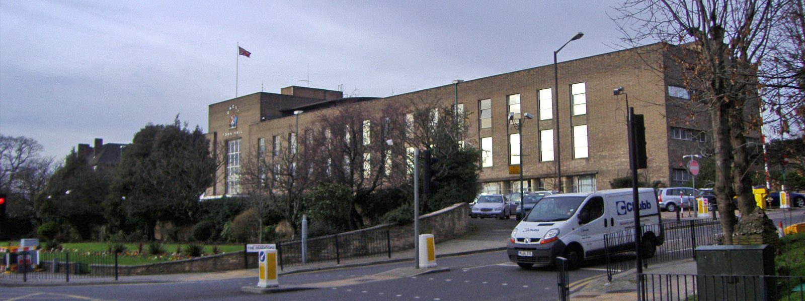 The former Brent Town Hall, a 1930s brick building on Forty Lane in Wembley